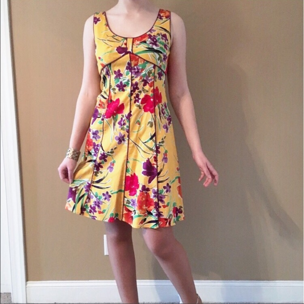 Scoop-Neck Colorful Spring Dress